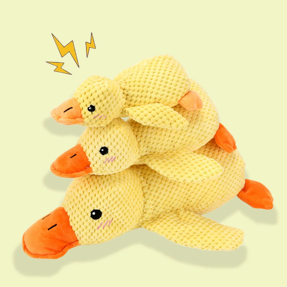 Quietschendes Haustier-Plüschtier, weicher Begleiter, schlafendes Enten-Spielzeug, langlebiger, kaubeständiger Plüsch zum Spielen und Training für kleine bis mittelgroße Hunde
