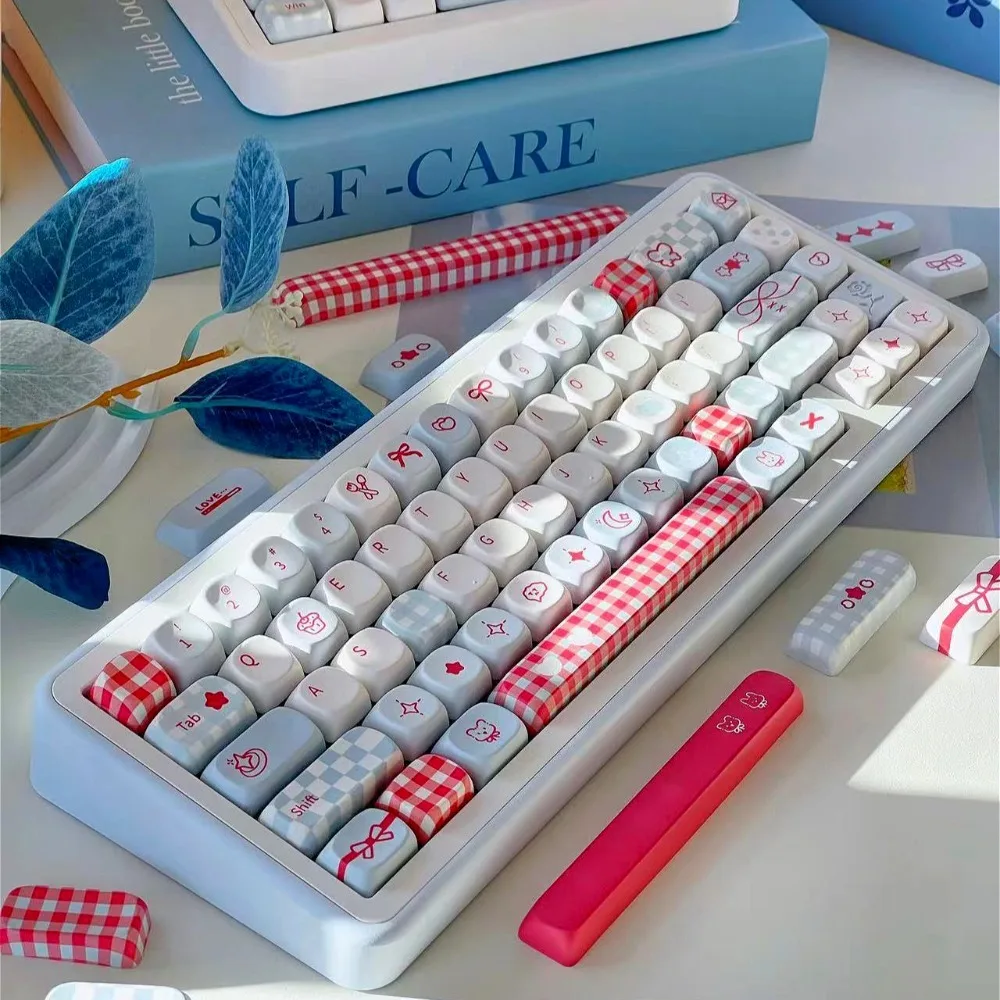 139 Keys, Summer Interweaving Theme, Cherry/SOA Keycap Set PBT Blue for Mx Cherry Gateron Switch Mechanical Keyboard Kit