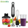 BioloMix 침수 핸드 스틱 믹서기 믹서, 야채 고기 연마기, 스무디 베이비 푸드 스프용, 800ml 다지기 거품기, 1200W, 4 인 1 1