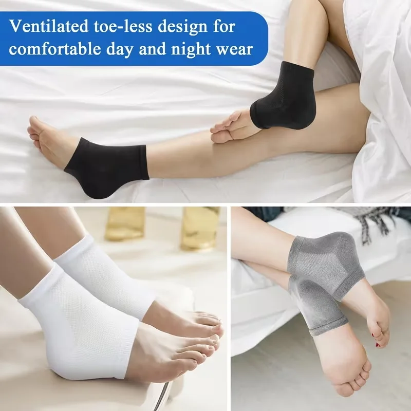 1 paar Silikon Feuchtigkeitsspendende Gel Ferse Socken Wiederverwendbare Anti Rissige Rissige Fuß Glatte Hautpflege Peeling Fuß Schutz Werkzeuge – Detail 7