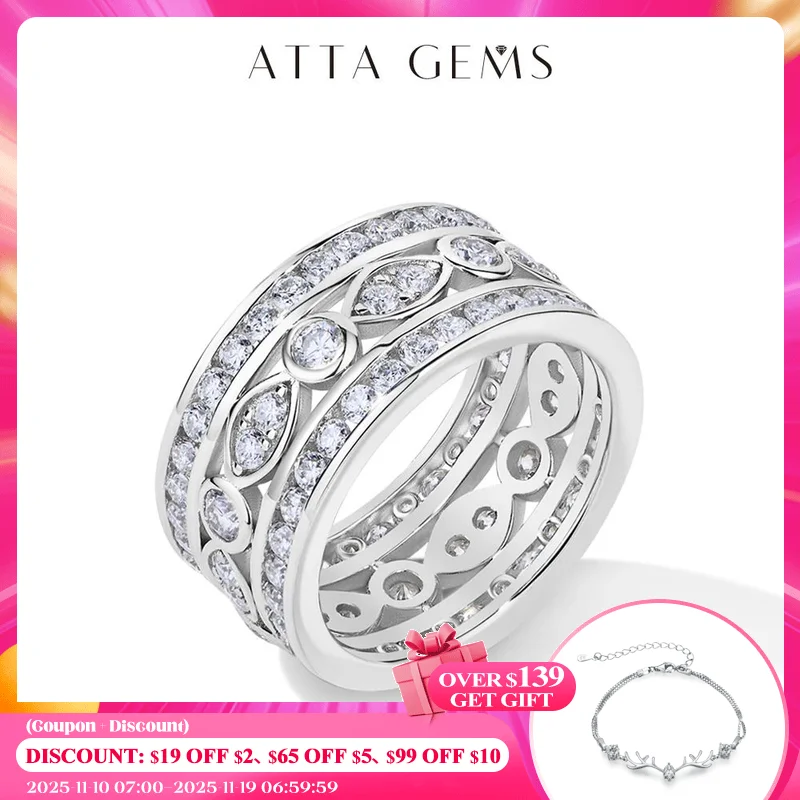 

ATTAGEMS Роскошная полная фотография для женщин D цветной VVS1 Lab бриллиантовый браслет S925 серебро обручальное свадебное ювелирное изделие фотоподарок