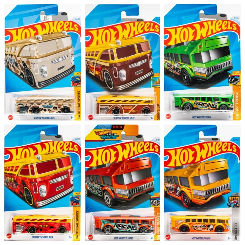

Hot Wheels Bus School Bus Car Model Wind Wind And Fire Wheel Alloy Sports Car 1:64 Scale Diecast Vehicle Cars Collectible Gifts
