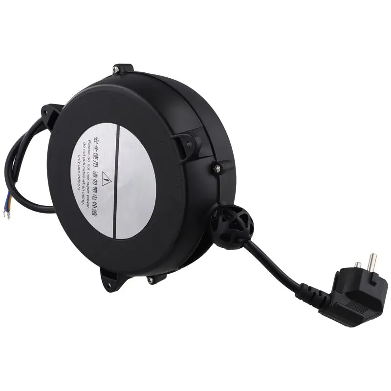 DT39 Small Automatic Retractable Wire Winding Device 4.5M EU Plug Retractable Storage Reel for Home Office
