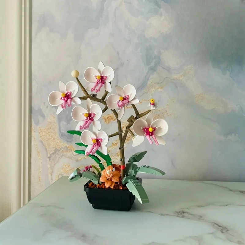 Décennie s de construction de fleurs de phalaenopsis pour filles, bouquet de bonsaï, jouets à assembler, cadeaux pour la Saint-Valentin