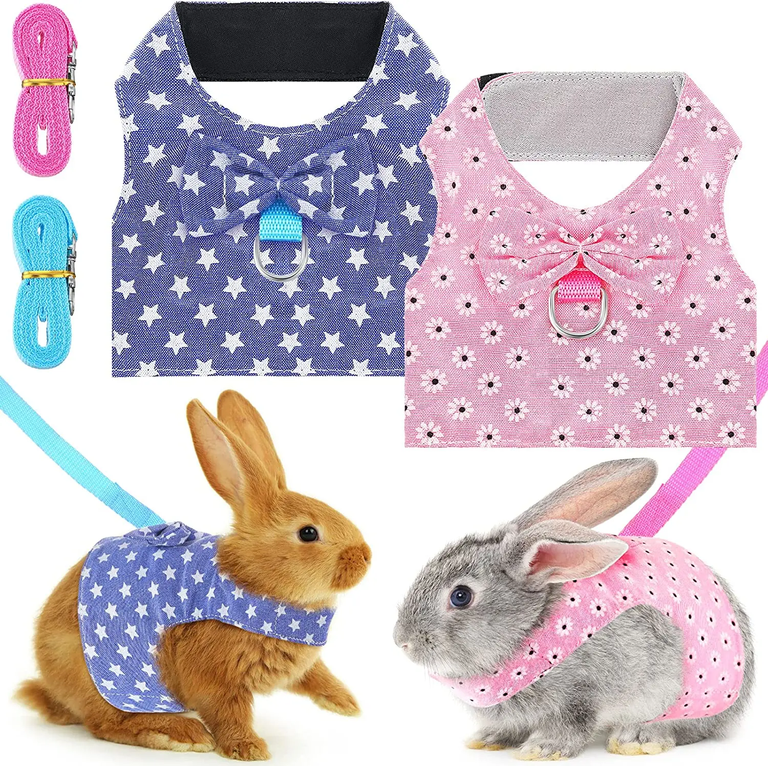 Bunny Harness and Leash Rabbit Vest for Guinea Pig Ferret Chinchilla Hamster Squirrel Lovely Costume for Bunny Yorkie Chihuahua