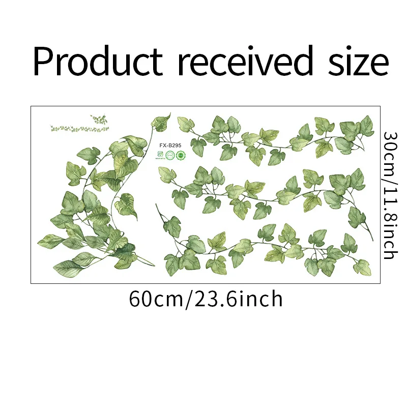 1pcs Small Fresh Green Leaves Bedroom Living Room Porch Home Wall Decoration Wall Stickers Self-Adhesive view 6