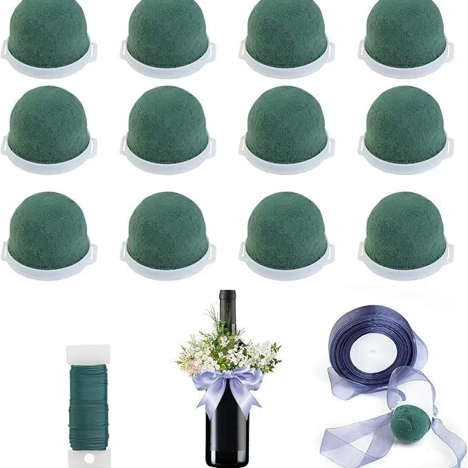 

26PCS Wine Bottle Decor Set With Straw Hat For Table Wedding Party Art Craft Decoration