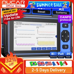 MUCAR 682 AI Assisted OBD2 Diagnostic Tool OE-level Full System Diagnosis 20 Resets Bi-directional CAN FD Lifetime Free Update