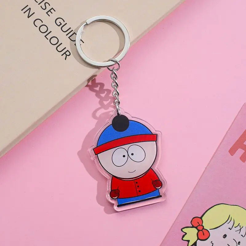 Anime South Park Acrylic keychain accessaries Cartoon funny Bag Pendant Gift cute bag charm Keyring Friends Fans Gifts