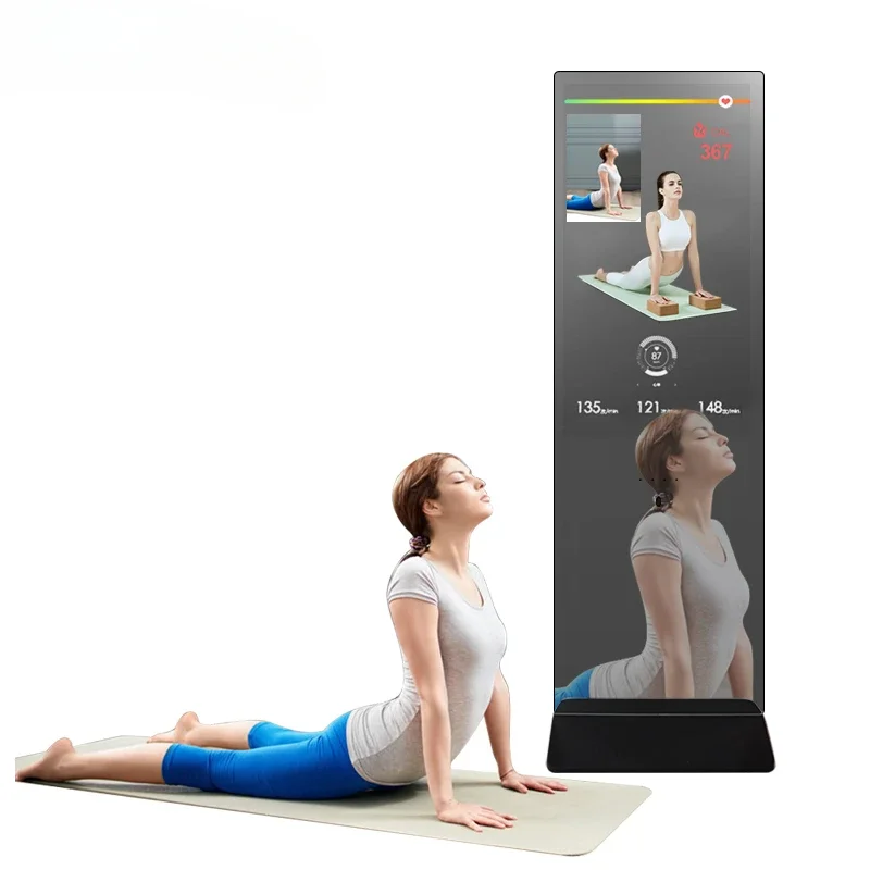 Smart Fitness Mirror Screen Interactive Screens Factory Price Interactive Smart AI Fitness Touch Mirror Kiosk Display