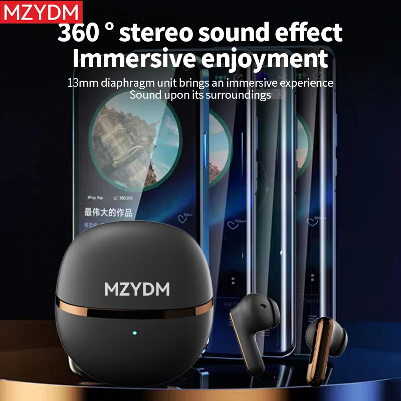 MZYDM سماعة لاسلكية Bluetooth5.3 سماعات الكمون المنخفض المزدوج HD هيئة التصنيع العسكري دعوة سماعات HIFI الصوت سماعات داخل الأذن كشف سماعة الألعاب #4