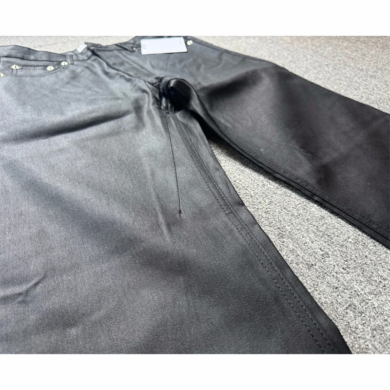 هاي ستريت جان السراويل RO نمط 25SS جديد الأصلي اللون مستقيم أنبوب فضفاض فرشاة الشمع المغلفة الشارع الشهير عارضة الدنيم السراويل #3