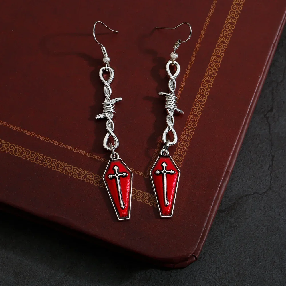 YK2 estilo de chica caliente gótico ataúd oscuro Cruz espada espina collar Harajuku Hip-hop Retro suéter cadena