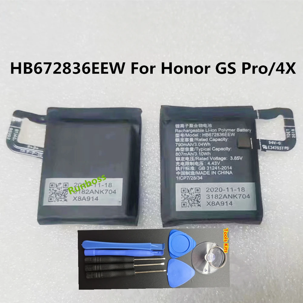 Wysokiej jakości bateria hb672836ew dla Huawei Honor GS Pro GLL-AL01 GSPro 4X NIK-AL00 ASN-AL10 KAN-B19 zegarek Batteria 790mAh