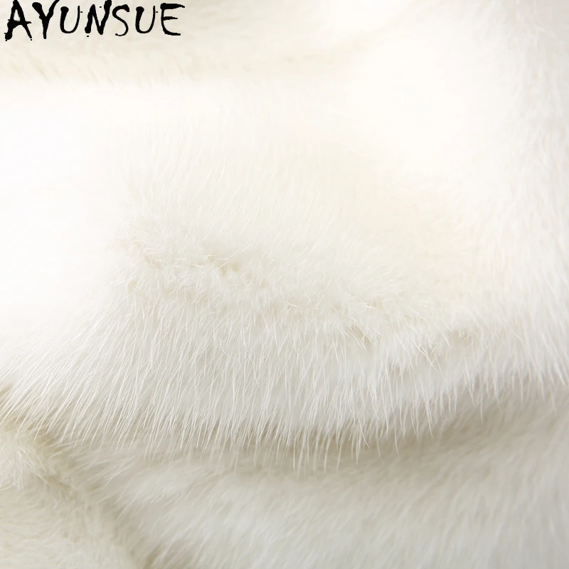 AYUNSUE Jaket Bulu Cerpelai Alami Wanita 2025 Jaket Bulu Asli Kerah Berdiri Mode Baru untuk Pakaian Wanita Seluruh Cerpelai Шуба Женская