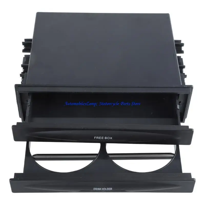 

H7BD Double Din Radio Pocket Drink-Cup Holder + Storage Box For Universal Car truck