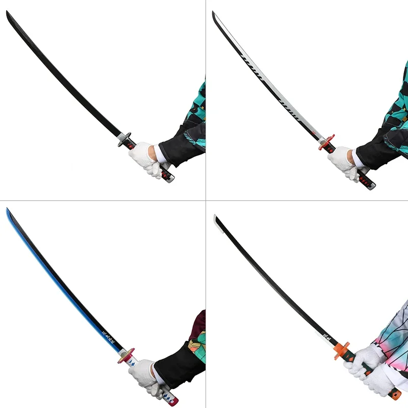 Ręcznie robiony Demon pogromca Katana 104cm Anime Cosplay broń miecz samuraja prawdziwy Rengoku Tanjiro różnorodność stylów catana