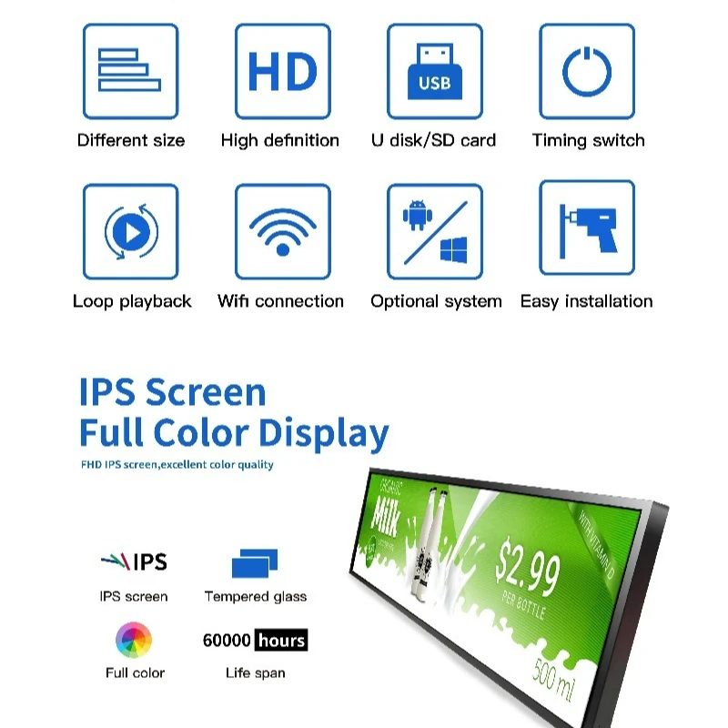 Digital signage, buses, subways, shopping centers, supermarkets, long billboards, bars, screen advertising players
