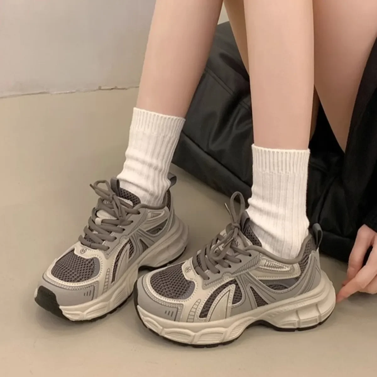 

Women's Trendy Dad Sneakers - Breathable Mesh Low-Profile Design, Comfortable All-Match Casual Sports Shoes for Daily Wear