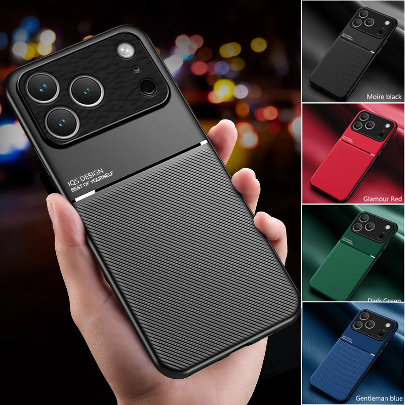 EUCAGR PU Leder Telefon Fall Coque Für iPhone 17 Air 17 Pro Max 16 15 14 13 12 11 XS XR SE 7 8 Plus Magnet Shell Zurück Abdeckung Fall