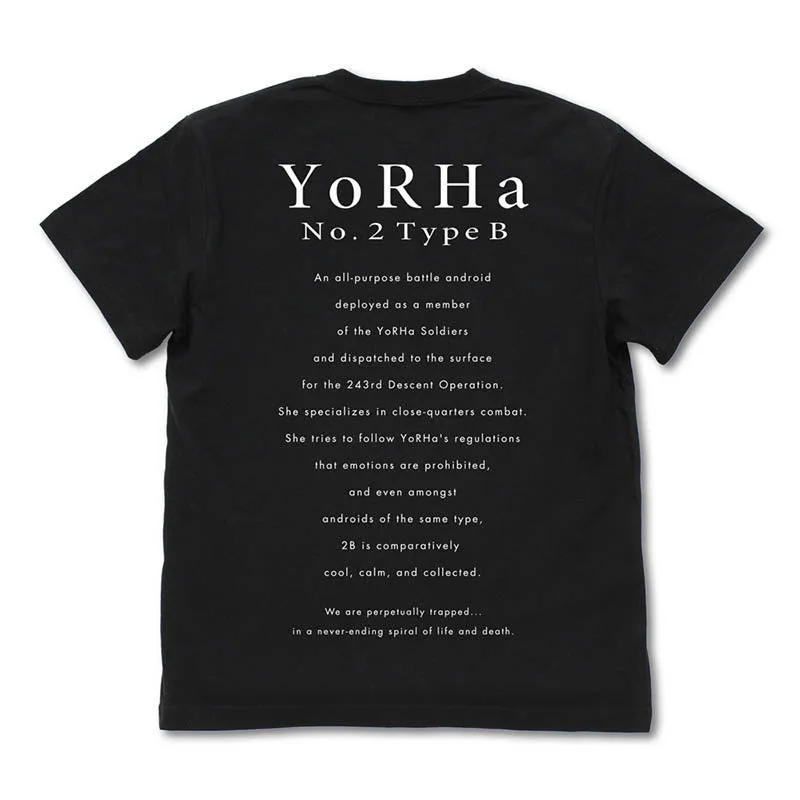 NieR Automata Game Ver1.1a 2B Character YoRHa Anime T-Shirt Unisex Men Women Tee Shirt Short Sleeve Tops