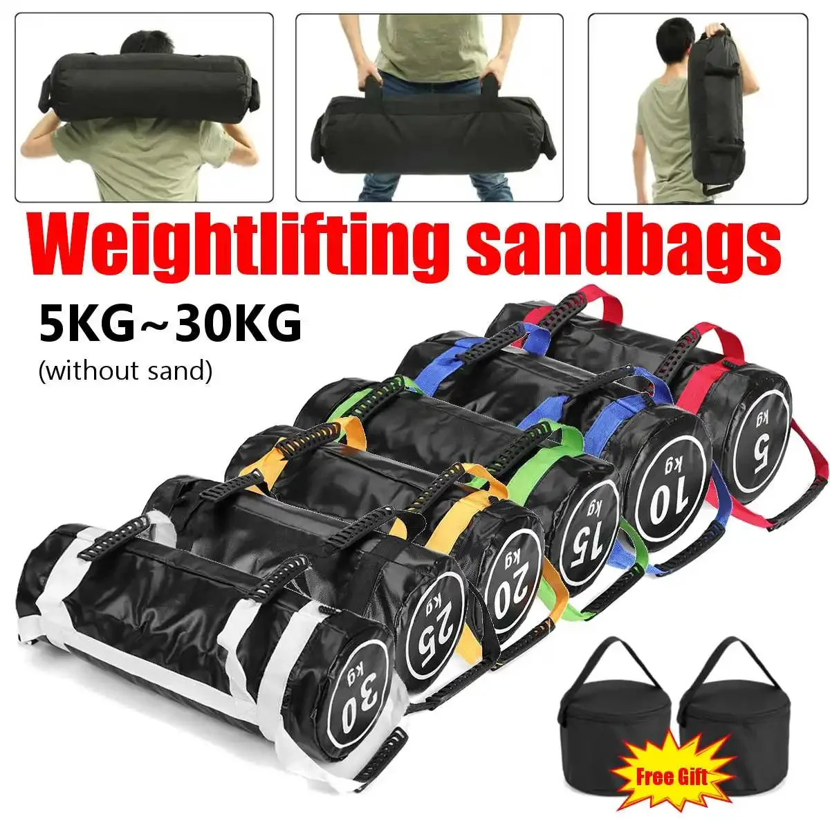 Strength Training Weightlifting Sandbag Fitness Cross Fits Weight Training Heavy Duty Empty Gym Weight Sand Bag MMA Boxing