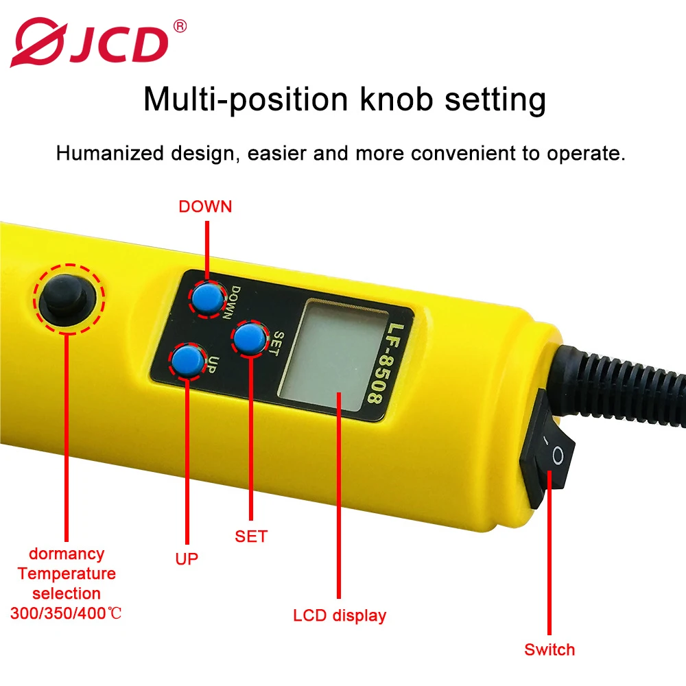 450W Micro Hot Air Gun Portable LCD Display Rework Station Heat Gun Hair Dryer Temperature Adjustable IC SMD BGA Welding Tools