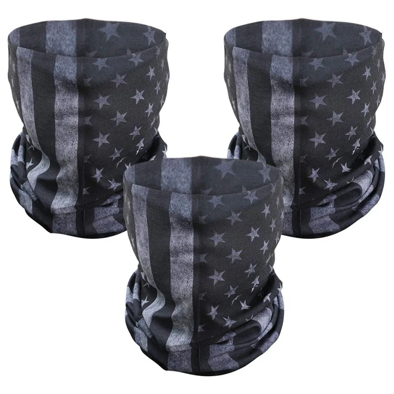 

3 Pcs American Flag Outdoor Face Mask-American Flag Protection Face Neck Shields Headwear Motorcycle Hiking Cycling Ski