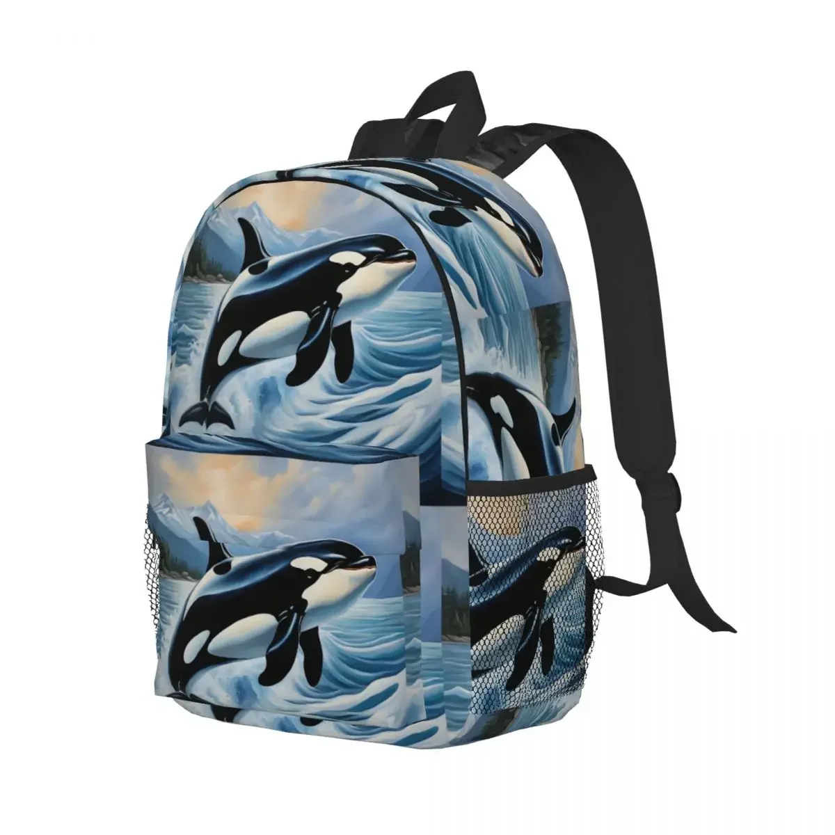 Orca Whale حقيبة الظهر رائجة البيع Daypack سعة كبيرة بنين بنات BookBag حقائب كتف للرجال النساء الأطفال حقيبة مدرسية
