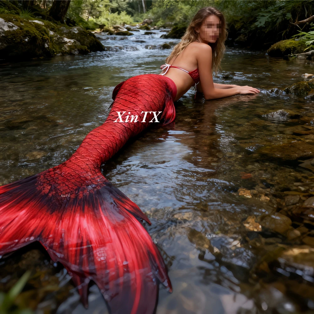 Simulation Adult Mermaid Tail Woman Swimsuit Mermaid Ears Professional Customized Size Oceanarium Swimming Festival Role Play view 3