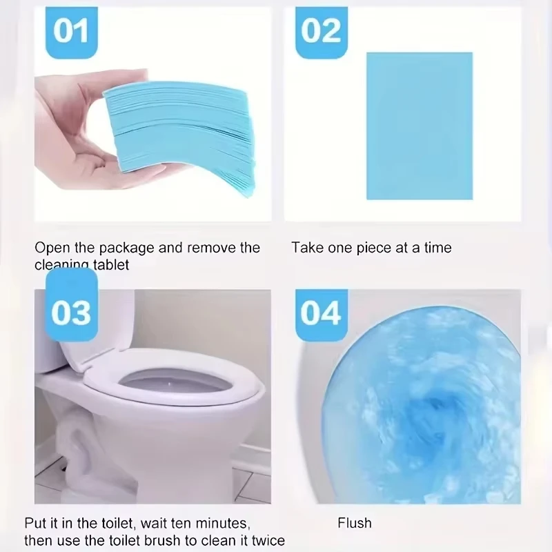 30/60/120pcs Toilet Bowl Cleaner Tablets, Septic Safe Fizzing Deodorizer, Quick Dissolve Stain Remover, Deep Clean Tabs, Descale view 4