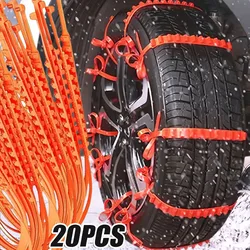 10/20pcs Winter Car Snow Chain Antiskid Car Motorcycle Outdoor Snow Tire Emergency Anti-Skid Tyre Chains Auto Accessories