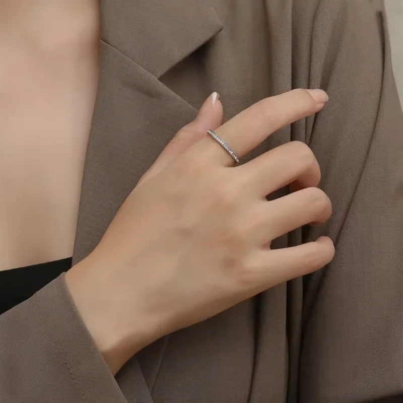 New Unisex Luxury Stainless Steel Men Women Statement Cubic Zircon Rings Gold Silver Color US Size 5 6 7 8 9 10 11