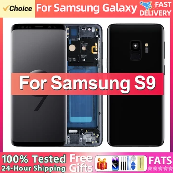 Samsung Galaxy S9 LCD 100% test ekran Digitizer dokunmatik ekran meclisi ile SM-G960FD S9 G960 LCD çerçeve değiştirme ile