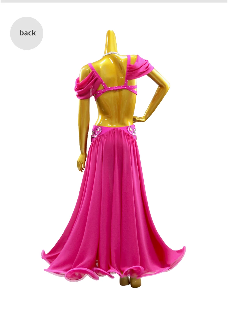 Kostüm für orientalischen Bauchtanz 2026 Karneval Tanzkleidung Damen Langer Rock Zigeuner-Outfit Abend-Übungskleidung Bauchtanzkleidung – Detail 10