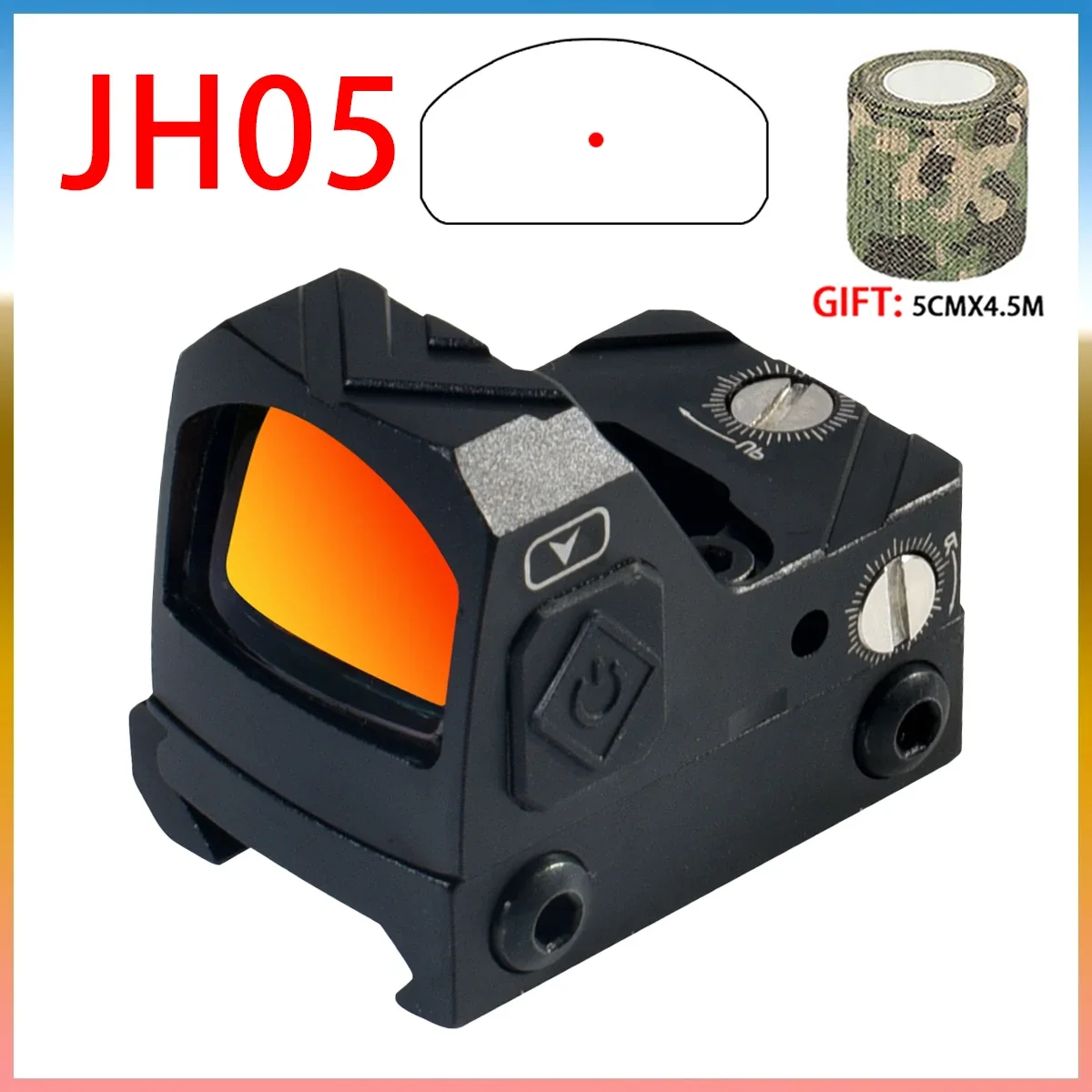 

JH05 Red Dot Sight Scope Hunting Mini Riflescope Optical Tactical Adjustable Glock Pistol Reflex Sight for 20mm Rail Mount