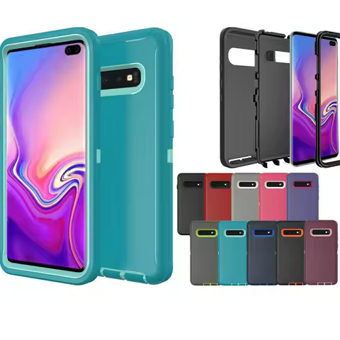 Heavy Duty Protection For Samsung Galaxy S24 S23 S22 Ultra S21Plus S20Ultra S9 S10Plus Note 10 9 Shockproof Case Cover With Clip