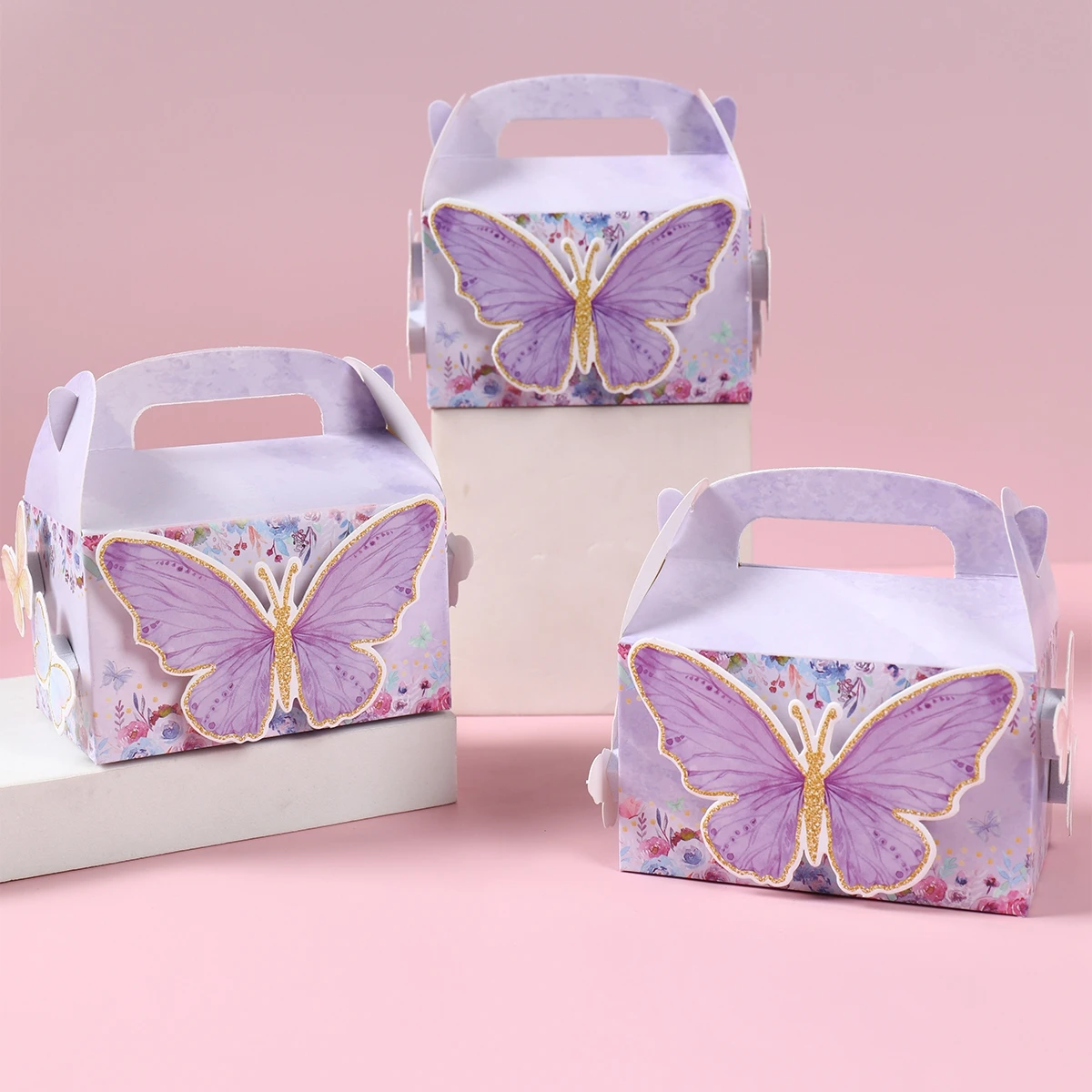 Butterfly Party Suitcase Candy Gifts Bags Biscuit Packing Bag Happy Birthday Party Decor Kids Baby Shower Girl ButterflySupplies