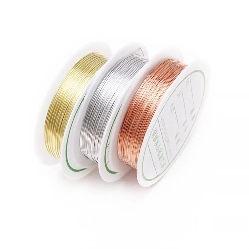 1Roll Goud Zilver Messing Koperdraad DIY Handgemaakte Ambachten Kralen Draad Armband Kettingen 0.2/0.4/0.6/0.8/1mm Koord String