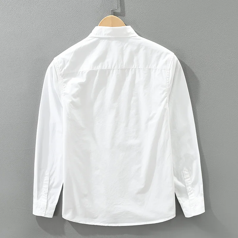 7823 Heavy-Work Embroidery Long-Sleeve Men's Shirt High-Quality Comfortable Casual Autumn Fashionable Versatile Relaxed Fit Tops