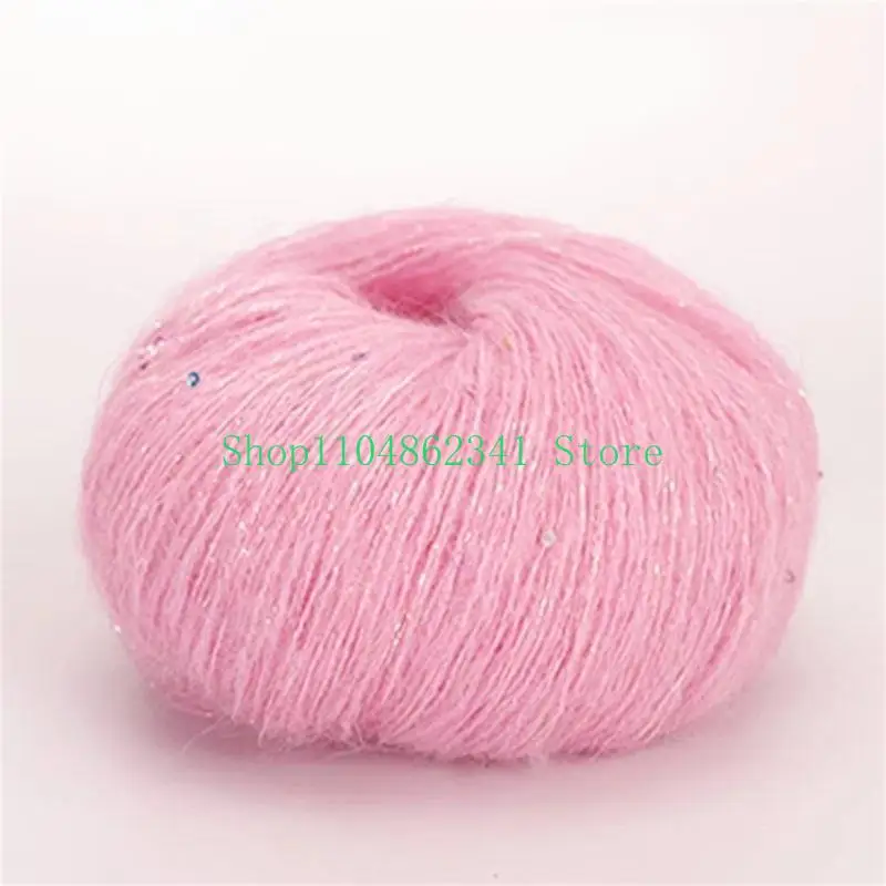 

5asd Crochet Mohair Yarn Glittering Knitting Cotton Yarn Ball DIY Sweater Thread Yarn