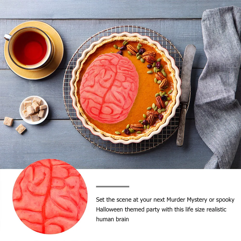 

3Pcs Fake Human Brains Simulation Halloween Decoration Scary Brain Prop Realistic Vinyl Party Supply Haunted House Ornament