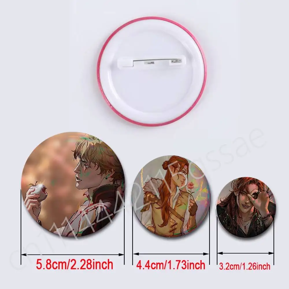 FOR ACOTAR Feyre Round Exquisite Laser Badge Brooches Creative Pins For Clothes Hat Backpack Gift Accessories
