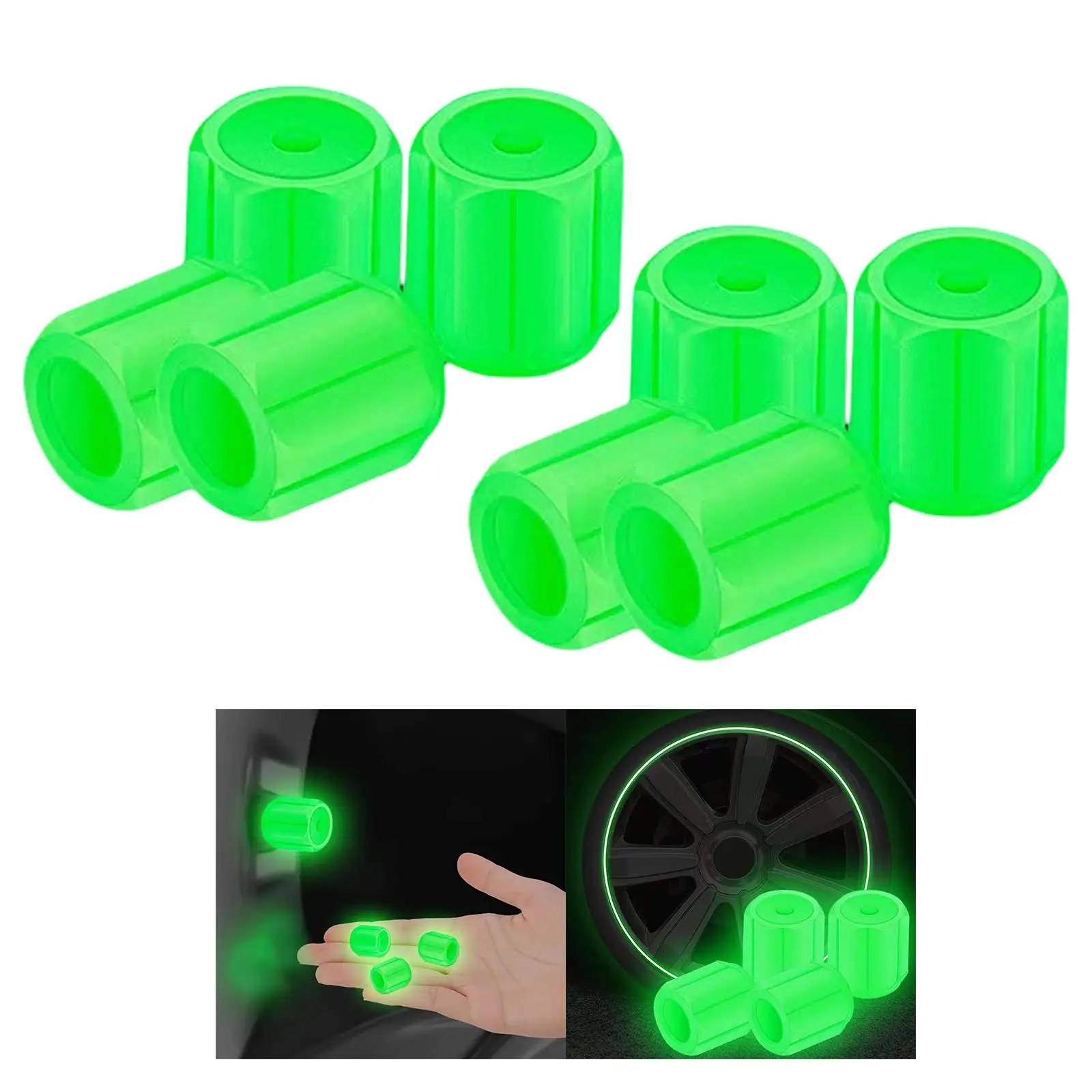 

8x Car Tire Caps Illuminated Bike Tire Caps for Bike Motorcycle