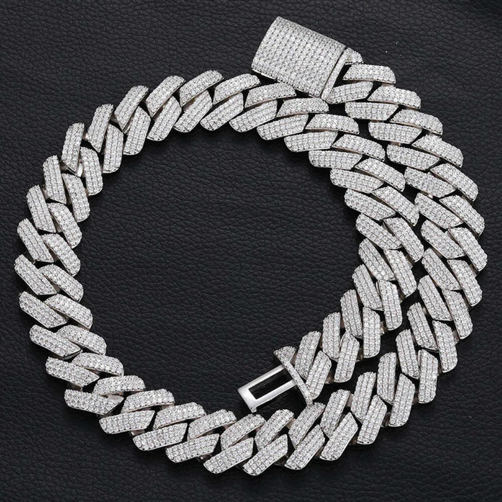 

Кубинская цепочка с муассанитом, 20 мм, большой размер, полный Iced Out, Майами, кубинское звено, ожерелье, Vvs, муассанит, бриллиантовая кубинская цепочка с звеньями