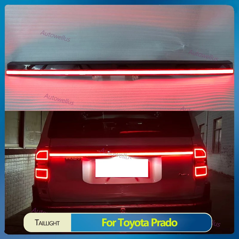 

Светодиодный указатель поворота, поперечная лампа для Toyota Prado 2024, модифицированный новый стример через задний фонарь багажника