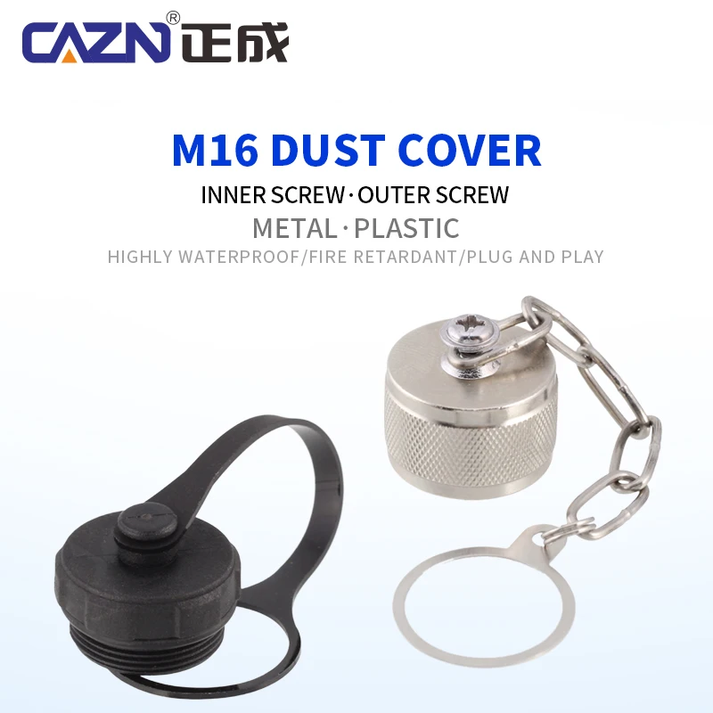 M16 Dust Cover Plastic Metal Inner Outer Thread IP67 Waterproof for Industrial Equipment