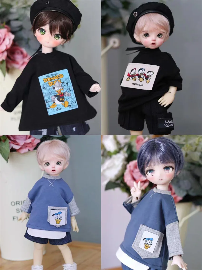 

BJD Clothing Casual T-shirt, shorts fit BJD 1/4,1/6, Bear doll accessories(No doll)