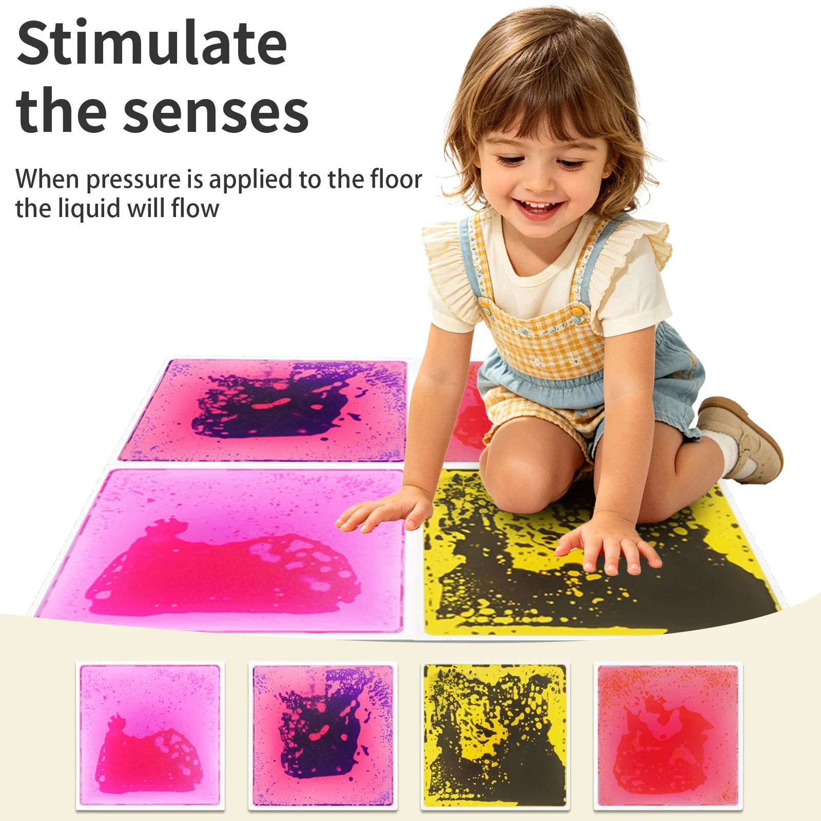 Sensory Classroom Must Haves Floor Sensory Toys Liquid Sensory Tiles Non‑slip Waterproof Sensory Play Mat