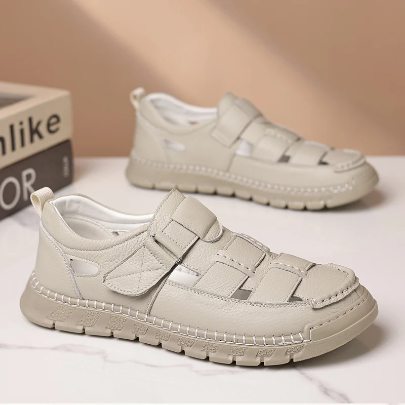 

Деловая летняя мужская обувь. Высококачественный и удобный стиль. Дышащие сандалии для работы и офиса. Сандалии для взрослых. ПЛАТЬЕ. Новинка.